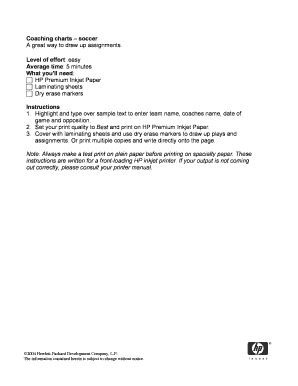 Soccer Coaching Charts Template
