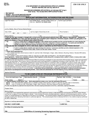 Utah Background Screening Application