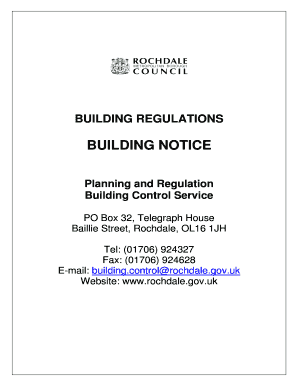 UK Building Notice Form