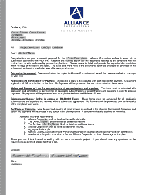 Subcontract Agreement Template