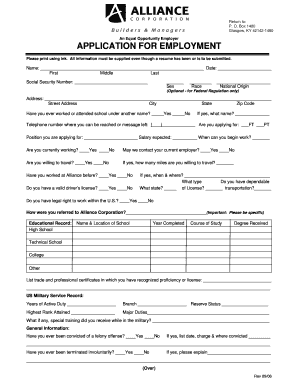 Application for Employment