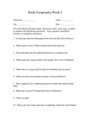 Geography Homework Assignment