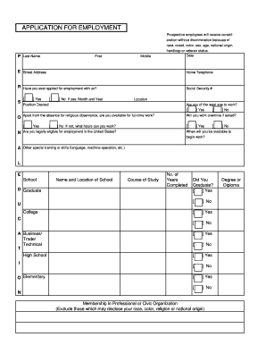 Employment Application Form