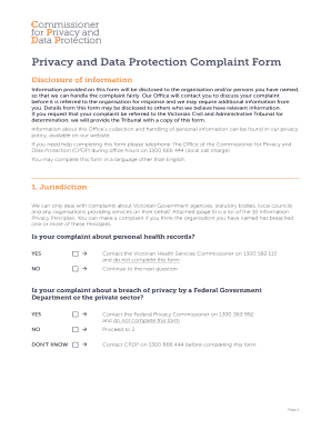Privacy and Data Protection Complaint Form
