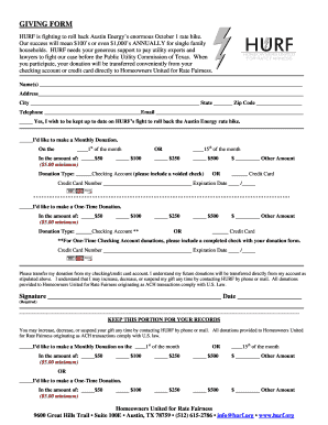 HURF Donation Form
