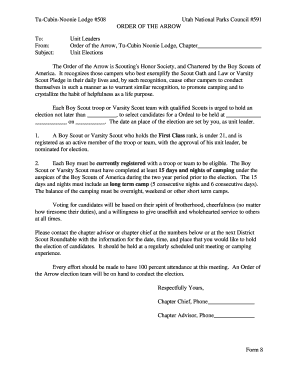 Order of the Arrow Unit Elections