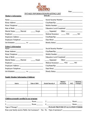Childcare Intake Form