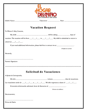 Vacation Request Form