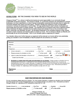 Change is Simple Donation Form