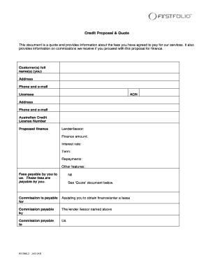 Credit Proposal & Quote