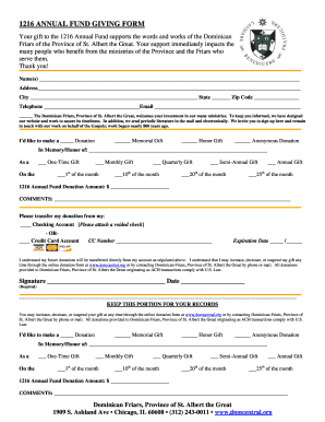1216 Annual Fund Donation Form