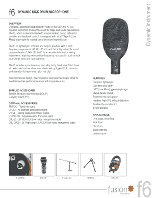 Audix f6 Dynamic Kick Drum Microphone