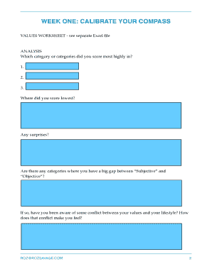 Self Esteem Academy Values Worksheet