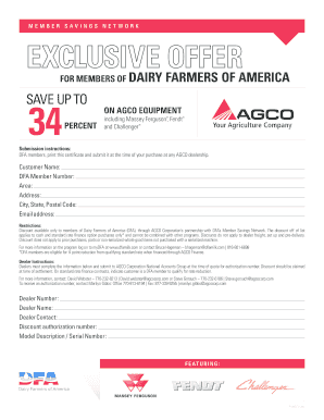 Dairy Farmers of America Discount Certificate