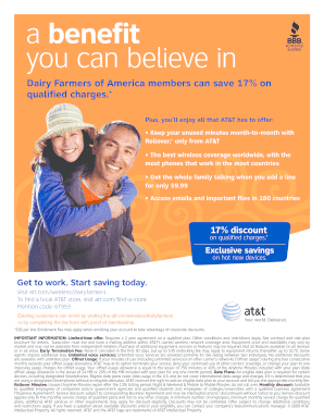 Dairy Farmers of America AT&T Discount Application