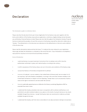 Nucleus Client Declaration Form