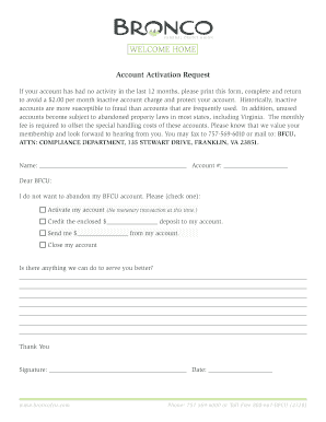 Account Activation Request Form