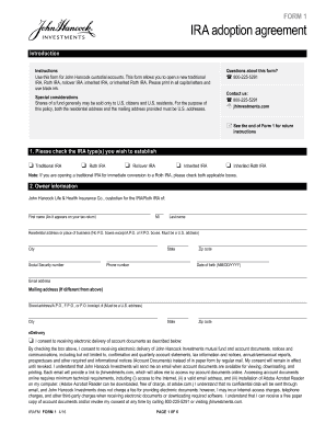 John Hancock Investments IRA Adoption Agreement