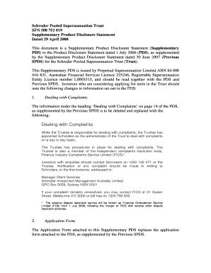 Schroder Pooled Superannuation Trust Application Form