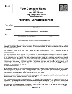 Texas Property Inspection Report