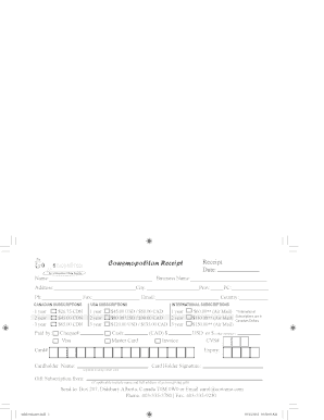 Cowsmopolitan Magazine Subscription Receipt