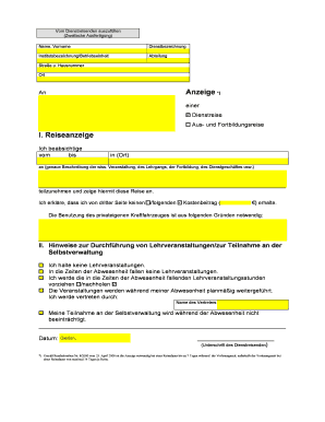 Dienstreisekostenabrechnung