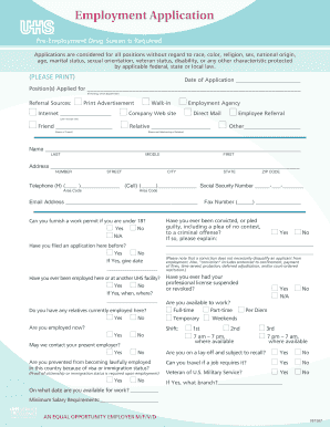 Employment Application Form