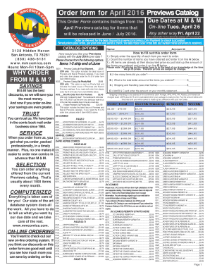 Comic Book Order Form