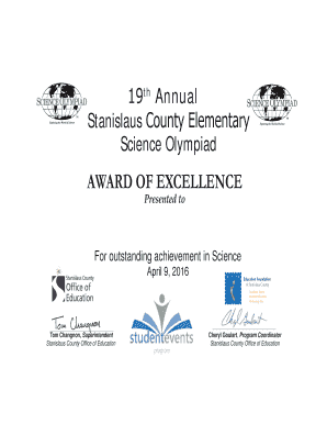 Certificate of regular student - Certificate - Stanislaus County Office of Education - Student Events - scoestudentevents