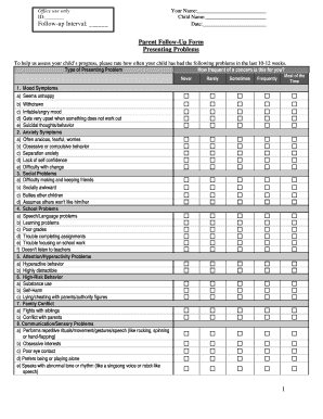 Parent Follow-Up Form