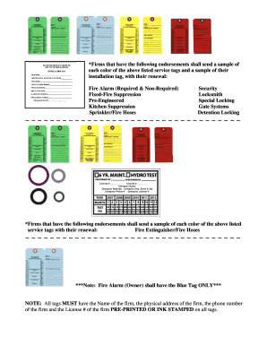 Fire Safety Service Tag Renewal Form