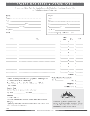 Polebridge Press Order Form