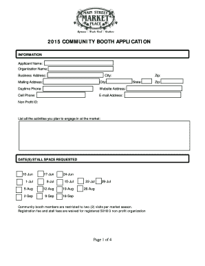 2015 COMMUNITY BOOTH APPLICATION - bRandolphb bMAb