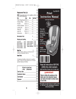Maxi-Cosi Priori Replacement Parts List