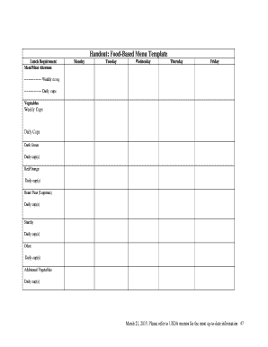 Food-Based Menu Template