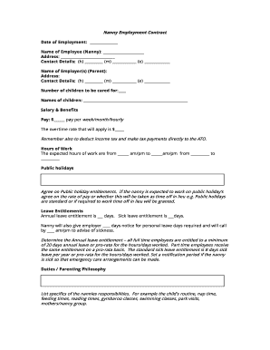 Nanny Employment Contract