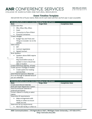 Event Planning Timeline Template