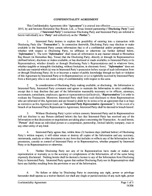 Confidentiality Agreement