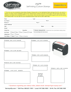 Custom Stamp Order Form