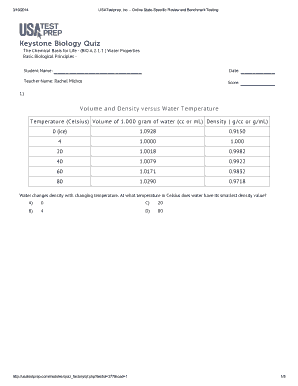 Keystone Biology Quiz