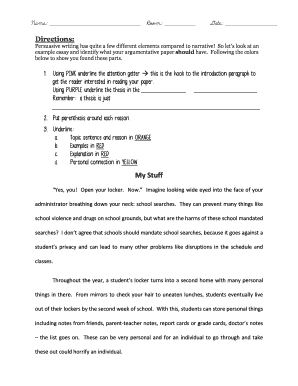 Persuasive Writing Assignment