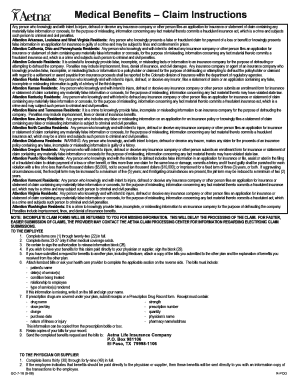 Aetna Medical Benefits Claim Form