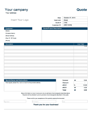 Service Quote Template