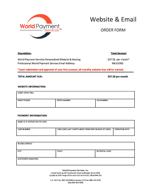 Website & Email Order Form