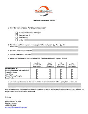 Merchant Satisfaction Survey