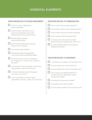 Course Management Checklist