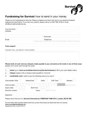 Survival Fundraising Donation Form