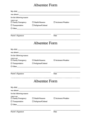 Absentee Form