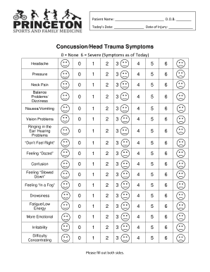 Concussion Symptom Assessment Form