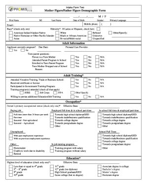 Mother Figure/Father Figure Demographic Form